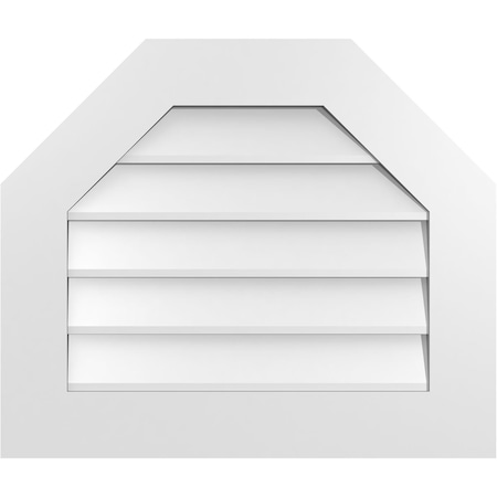 Ekena Millwork Octagonal Top Surface Mount PVC Gable Vent w/ 3-1/2"W x 1"P Standard Frame, 26"W x 22"H GVPOT26X2201SN